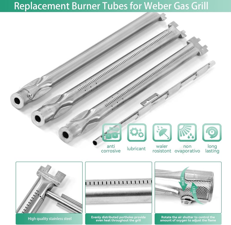 COGRICHBF Spirit E-310 Grill Parts 69787 Burners & 7636 Flavorizer Bars for Weber Spirit and Spirit II 300 E310 S-310 E-320 S-320 E-330 S-330 with Front Mounted, Replacement Parts for Spirit 2 GS4 - Image 3